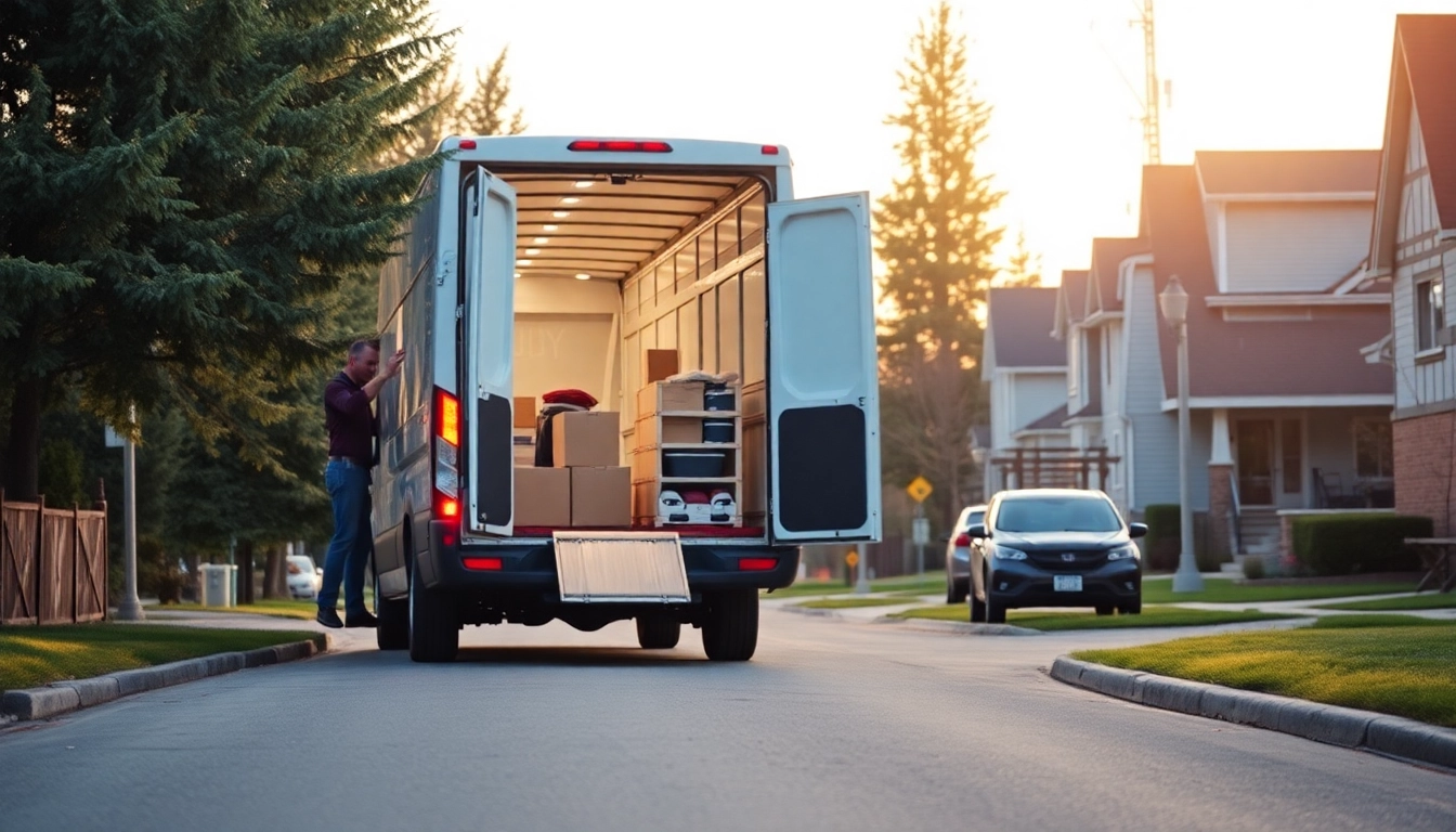 Apex Calgary Relocation Services team seamlessly unloading household items in Calgary streets, showcasing professional moving expertise.