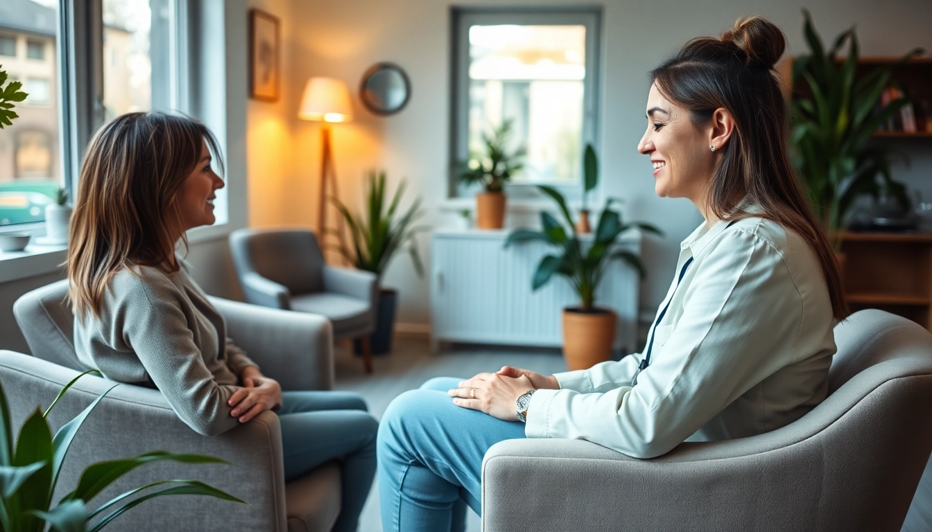 Empathetic psycholog Lublin conducting a therapy session in a welcoming, professional setting to support mental health.