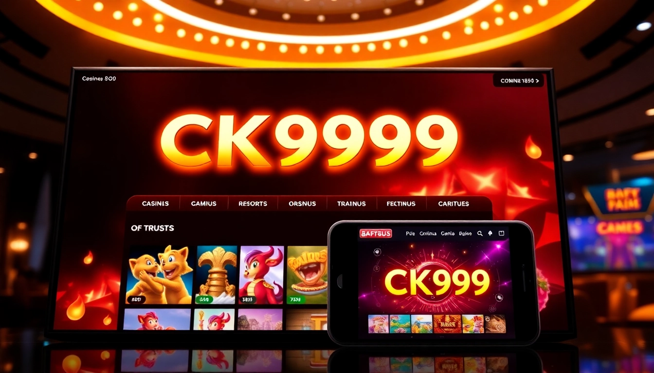 CK999 online casino platform showcasing sleek design, popular slot games, and secure betting experience for users.