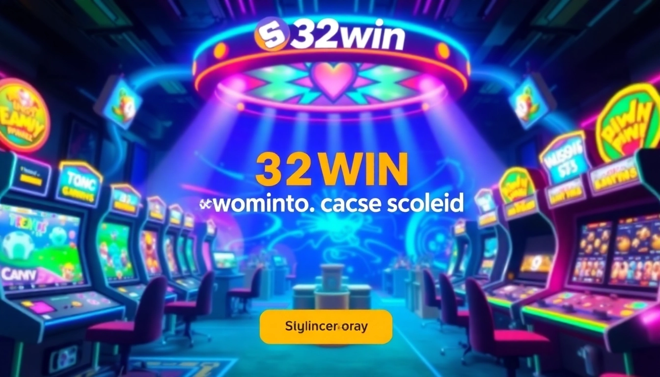 Engaging visual of online betting and casino games with https://32win.social/ branding highlighting a vibrant gaming experience.