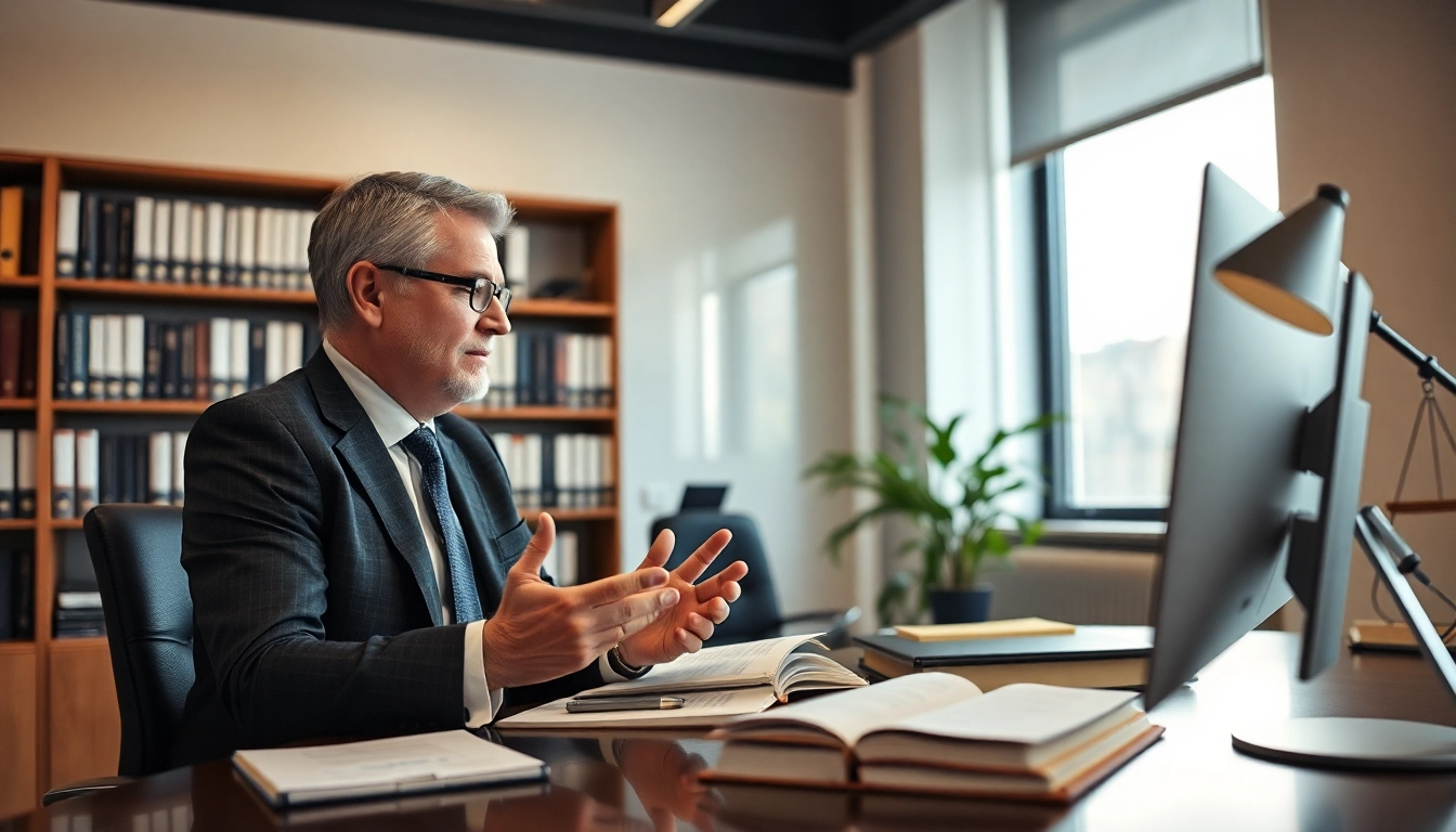 Avocat timisoara asistând un client într-un birou modern, simbolizând profesionalism și încredere în serviciile juridice.
