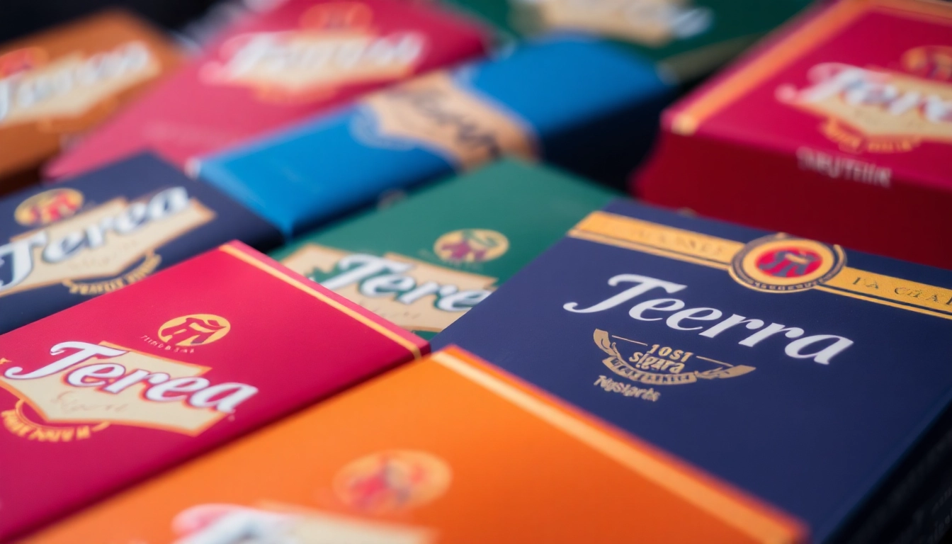 High-quality Terea sigara packs with colorful tobacco sticks used with IQOS Iluma device, highlighting modern heated tobacco experience.