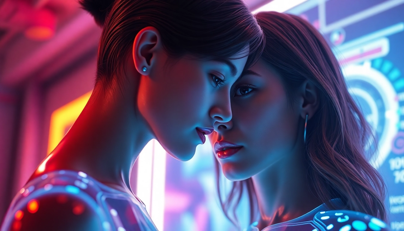 AI girlfriend engaging in a realistic, unfiltered NSFW chat on a sleek digital interface for 2025 users.