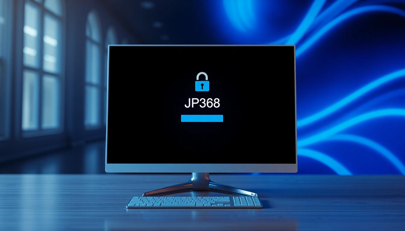 JP368 login portal with secure HTTPS connection and modern interface illustrating quick, safe access for users.