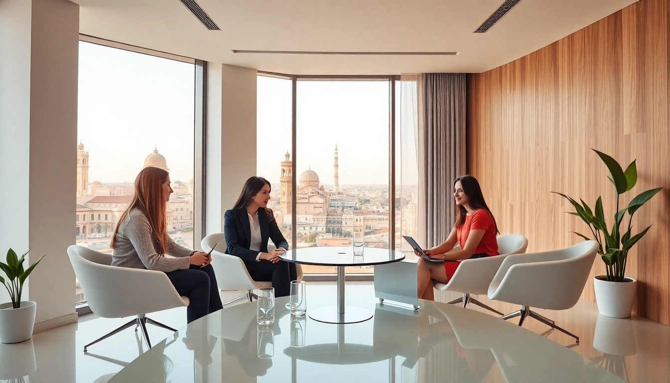 Experienced professionals guiding clients through creation de societes au maroc using digital